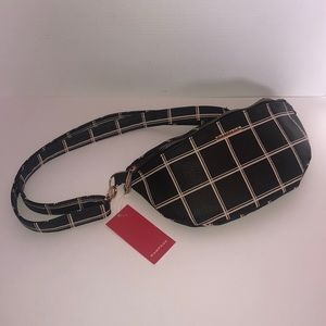 Rampage Black & White Striped Fannypack